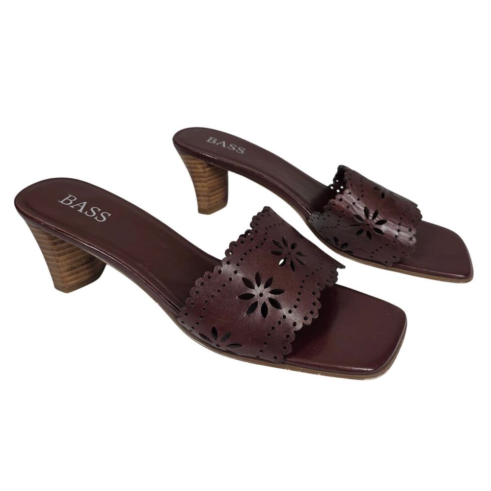 BASS “DESERT ROSE” LEATHER CUTOUT SANDALS – BROWN – WOMEN’S 9.5M – BOHO STYLE